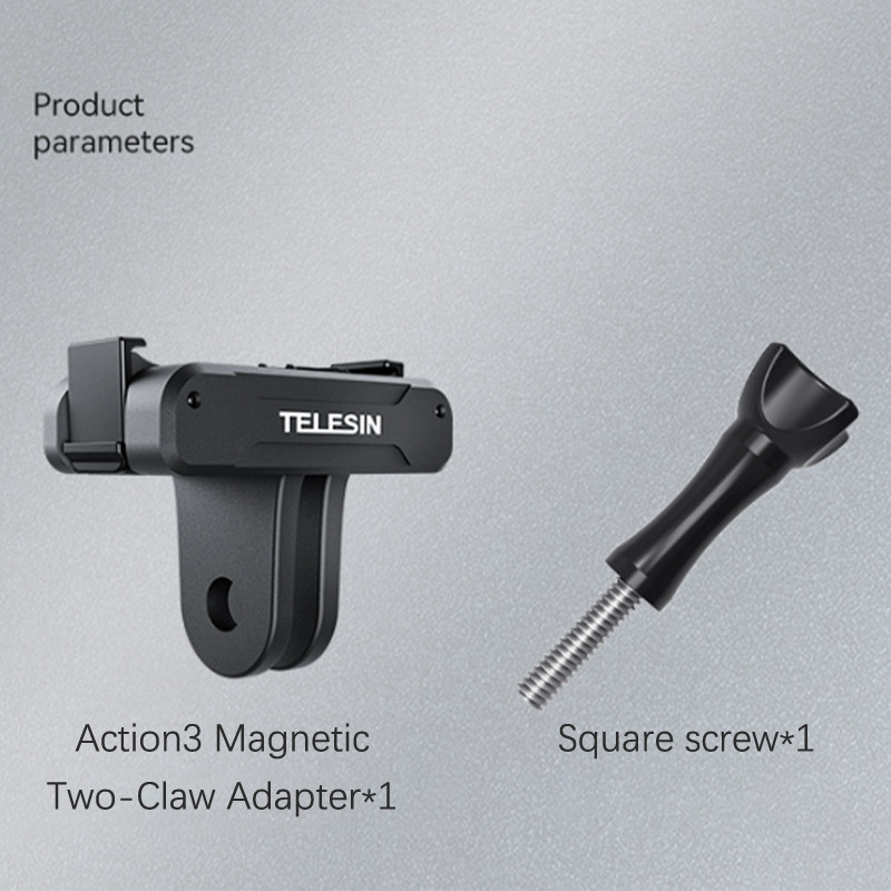 Aukštos kokybės magnetinis dviejų letenų adapteris, skirtas DJI OSMO Action 3 adapteriui, nailono aliuminio lydinio veiksmo kameros priedams