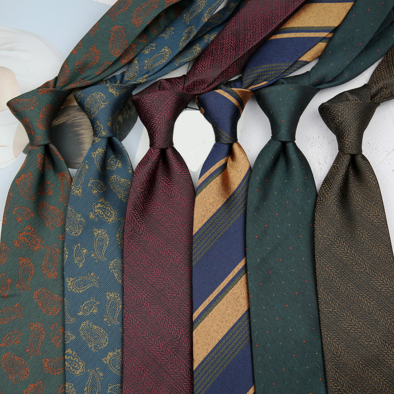 Linbaiway 8 cm-es brit stílusú, nyomott nyakkendő férfiaknak Vintage Paisley virágos nyakkendő Cravat esküvői parti úri nyakkendő