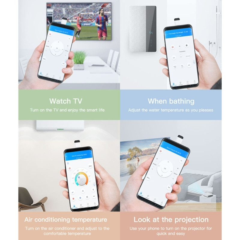 Traadita infrapunaseadmete adapter teleriteleri jaoks. C-tüüpi õhukonditsioneeri / mikro-USB liidesega mobiiltelefoni infrapunakontroller F19E