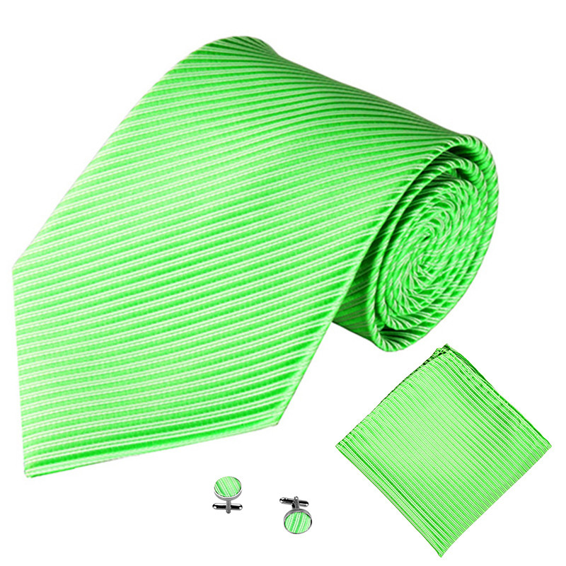 Modni set muških kravata za muškarce Žene 10 cm/4 inča Vjenčani dodaci Jednobojni prugasti Crni Crveni Zeleni Bijeli manžeti Četvrtasta kravata