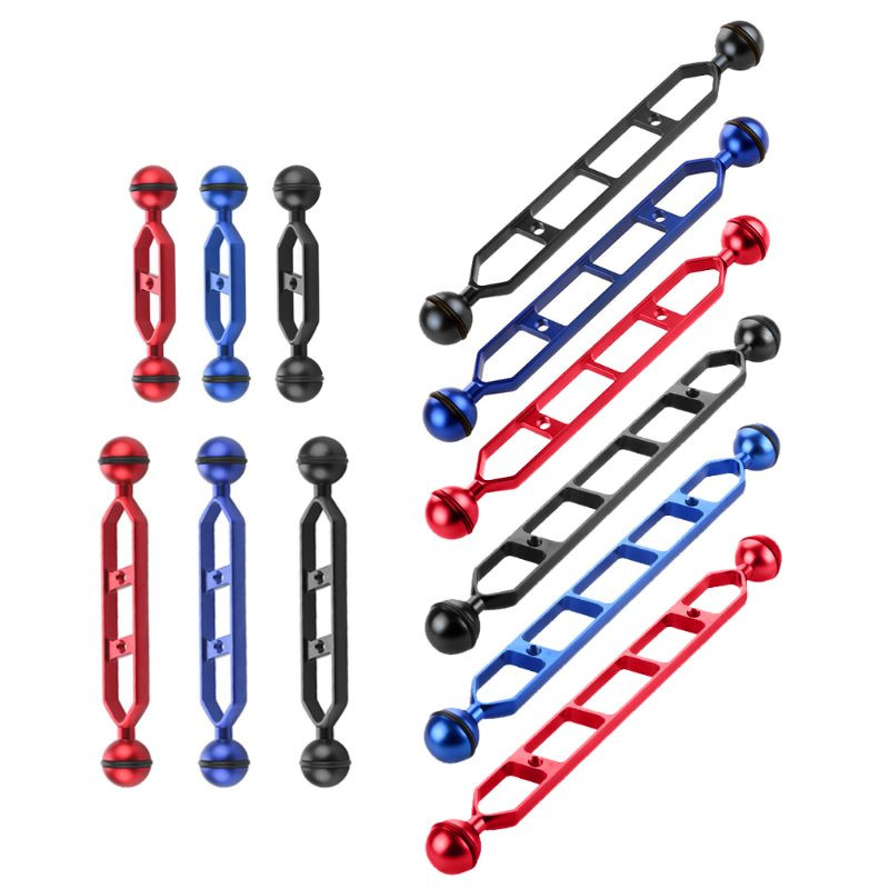 Alumínium búvárfotózási felszerelés, két gömbcsuklós karú kameratartó víz alatti akció kamerákhoz