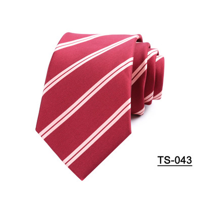 19 színű új 7 cm-es férfi nyakkendő csíkos pólyás nyakkendők férfinak Poliészter selyem Jacquard Cravat Business Party Corbatas Para Hombre