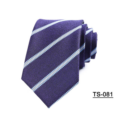 19 színű új 7 cm-es férfi nyakkendő csíkos pólyás nyakkendők férfinak Poliészter selyem Jacquard Cravat Business Party Corbatas Para Hombre