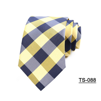 19 színű új 7 cm-es férfi nyakkendő csíkos pólyás nyakkendők férfinak Poliészter selyem Jacquard Cravat Business Party Corbatas Para Hombre