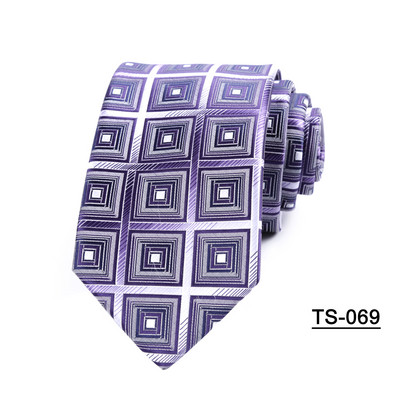 19 színű új 7 cm-es férfi nyakkendő csíkos pólyás nyakkendők férfinak Poliészter selyem Jacquard Cravat Business Party Corbatas Para Hombre