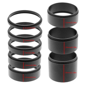 T2 Extension Tube 3/5/7/10/12/15/20/30MM M42x0.75 for Astronomy Monocular for Camera and two Sides Black F19E