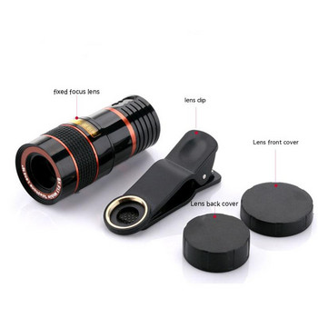 Clip-on Lens 8/12/20X Zoom Κάμερα κινητού τηλεφώνου Τηλεφακός Μονόφθαλμος Τηλεσκόπιο Φακός κάμερας Hd Εξωτερικός φακός ζουμ για ταξίδια