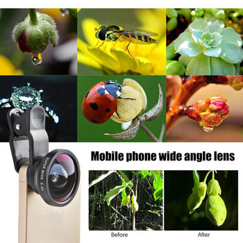 Κιτ φακών τηλεφώνου 0,4X Fisheye Wide Angle MacroLens HD Camera Lentes Εξωτερικός φακός κινητού τηλεφώνου ForiPhone ForXiaomi