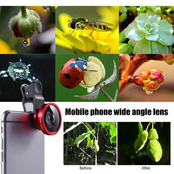Κιτ φακών τηλεφώνου 0,4X Fisheye Wide Angle MacroLens HD Camera Lentes Εξωτερικός φακός κινητού τηλεφώνου ForiPhone ForXiaomi