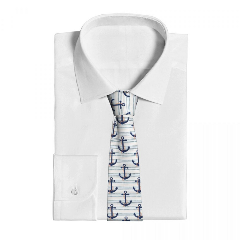 Jūros laivyno vyriškas moteriškas kaklaraištis plonas poliesteris 8 cm siauros juostelės, tvirtinimo kaklaraištis vyrams, priedai Cravat Office