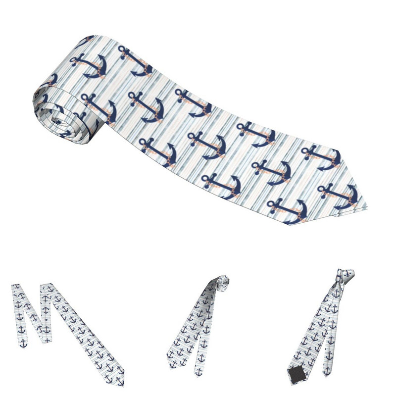 Jūros laivyno vyriškas moteriškas kaklaraištis plonas poliesteris 8 cm siauros juostelės, tvirtinimo kaklaraištis vyrams, priedai Cravat Office