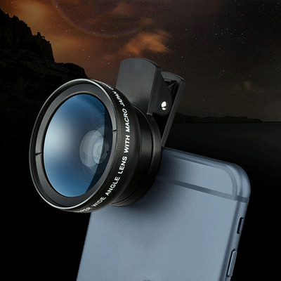 General Professional Mobile Phone Lens 37MM 0.45X 49UV Wide Angle+Macro HD 2 in1 Mobile Phone Lens