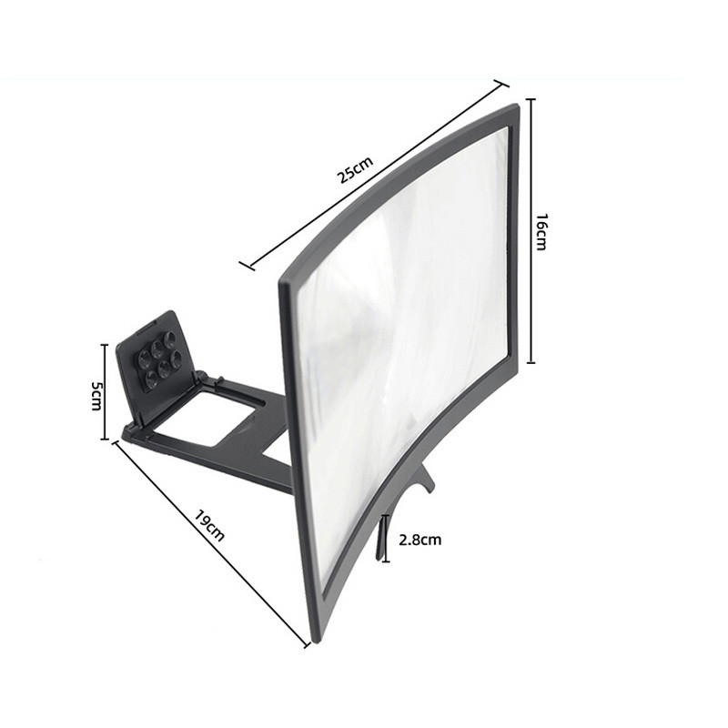 12 / 7,8 colio didelio ekrano 3D HD stiprintuvas išlenktas ekranas Mobiliojo telefono ekrano didintuvas Išmaniojo telefono vaizdo stiprintuvo stovo laikiklis