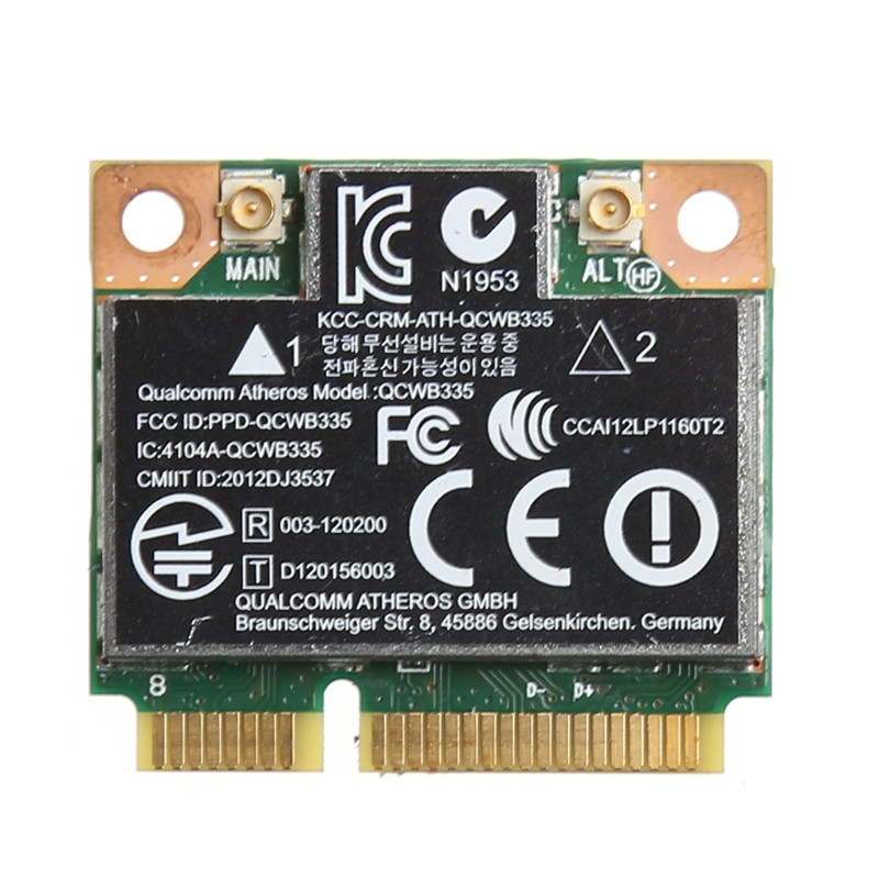 G5AA 802.11b/g/n WiFi ar Bluetooth saderīga bezvadu pusmini PCI-E karte HP Atheros QCWB335 AR9565 690019-001