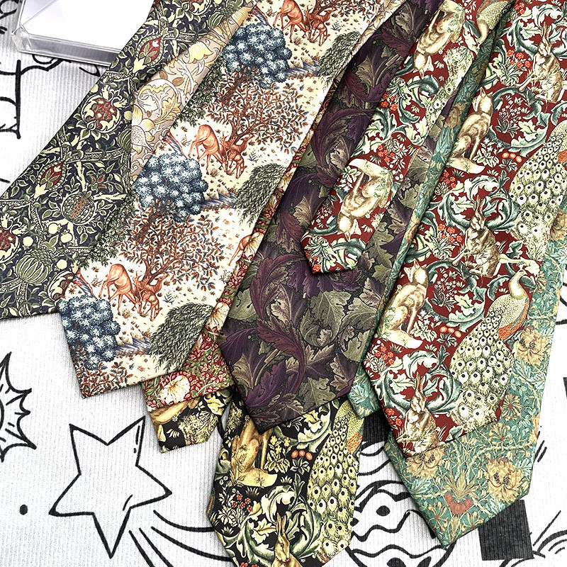 Vintage virágmintás khaki zöld nyakkendő 8 cm poliészter selyem érintés férfi napi bankett öltöny szmoking férfi kravát ajándék kiegészítő