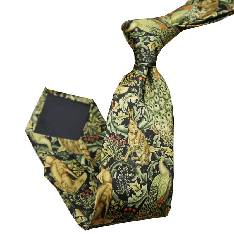 Vintage virágmintás khaki zöld nyakkendő 8 cm poliészter selyem érintés férfi napi bankett öltöny szmoking férfi kravát ajándék kiegészítő