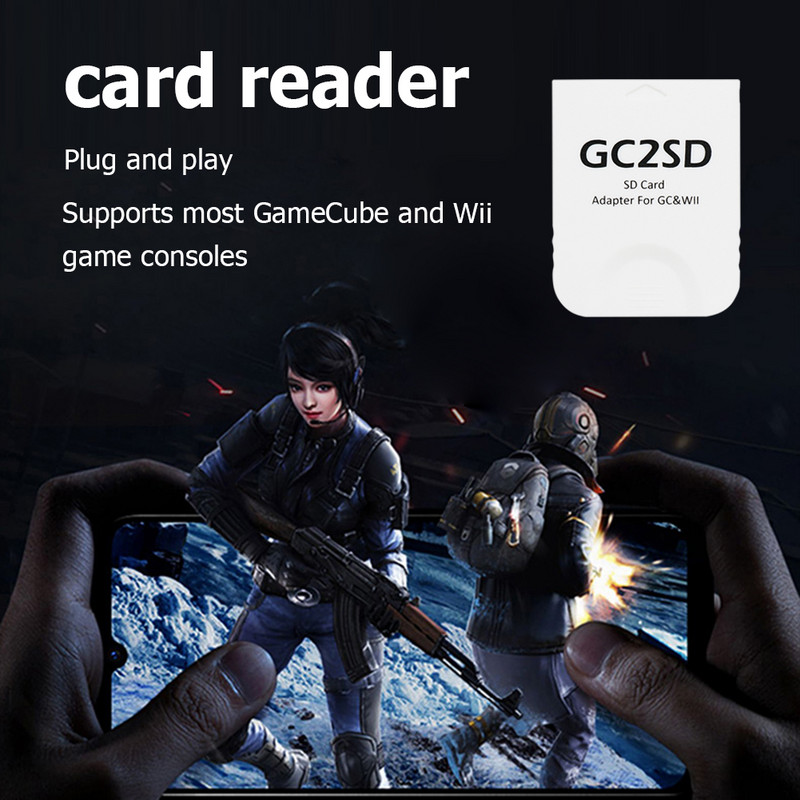 Atmiņas kartes adapteris Micro SD Plug and Play atmiņas kartes slota adapteris GameCube Wii spēļu konsolēm Piederumi