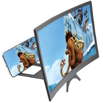 L6 12-инчов усилвател на извит екран на телефон HD 3D видео мобилен телефон Стойка за лупа Скоба Сгъваем държач за телефон Проектор