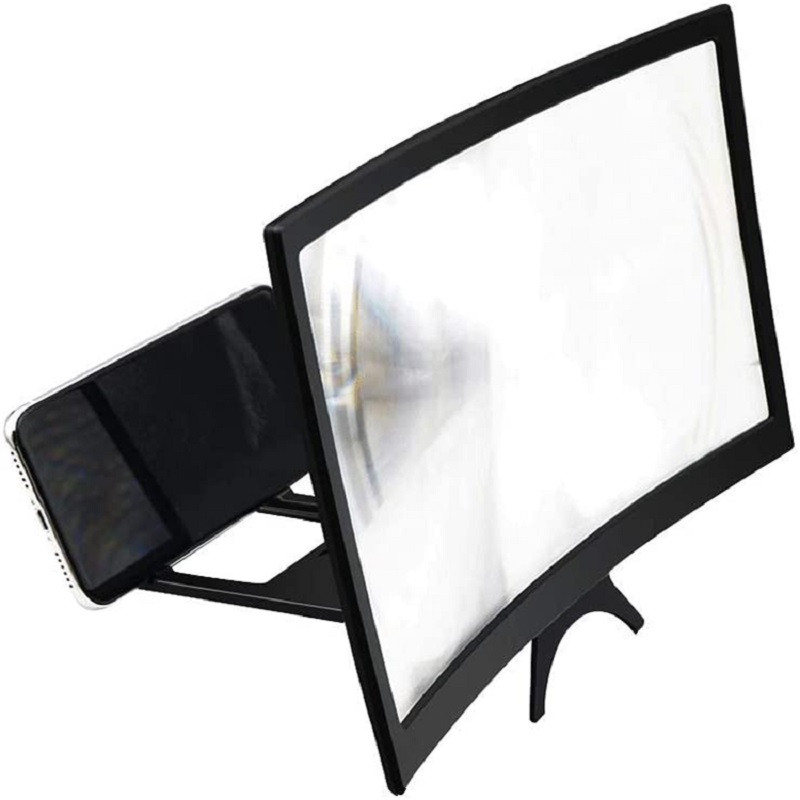 L6 12 hüvelykes hajlított telefon képernyő erősítő HD 3D videó mobiltelefon nagyítós állvány konzol Összehajtható telefon tartó projektor