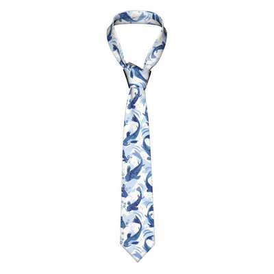Koi Fish Dance Ανδρικές Γραβάτες Λεπτές Πολυεστερικές 8 εκ. Κλασικό Μπλε Delft Γραβάτα για Ανδρικά Κοστούμια Αξεσουάρ Γάμου Γραφείο