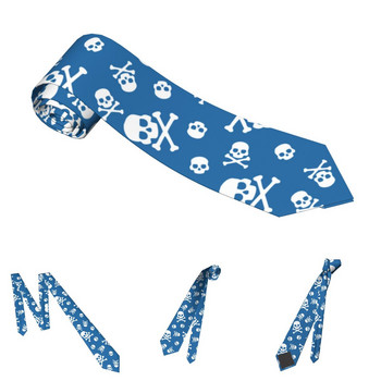 Bandana Skull And Crossbones Μπλε γραβάτα Ανδρική 8 εκ. Κλασική γραβάτα λαιμού για άντρες Αξεσουάρ πουκάμισου Wedding Cosplay Props