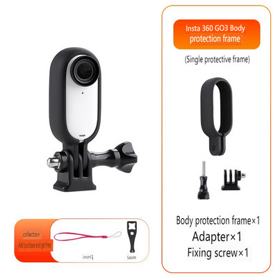 Cadru de montaj de protecție Adaptor de filet 1/4 Suport unghi reglabil Carcasă stabilizatoare pentru accesoriu pentru cameră Insta360 Go 3