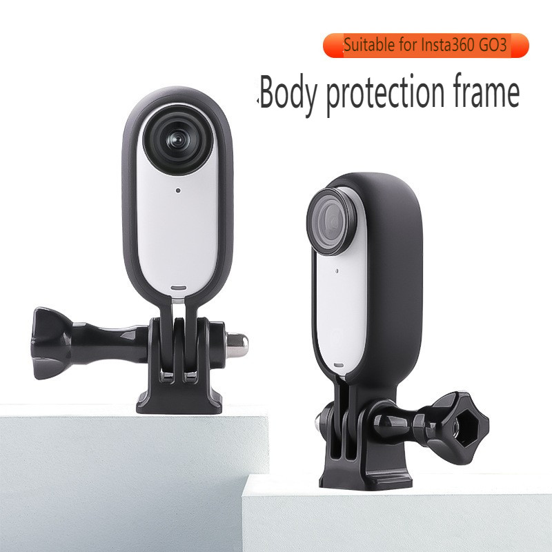 Cadru de montaj de protecție Adaptor de filet 1/4 Suport unghi reglabil Carcasă stabilizatoare pentru accesoriu pentru cameră Insta360 Go 3