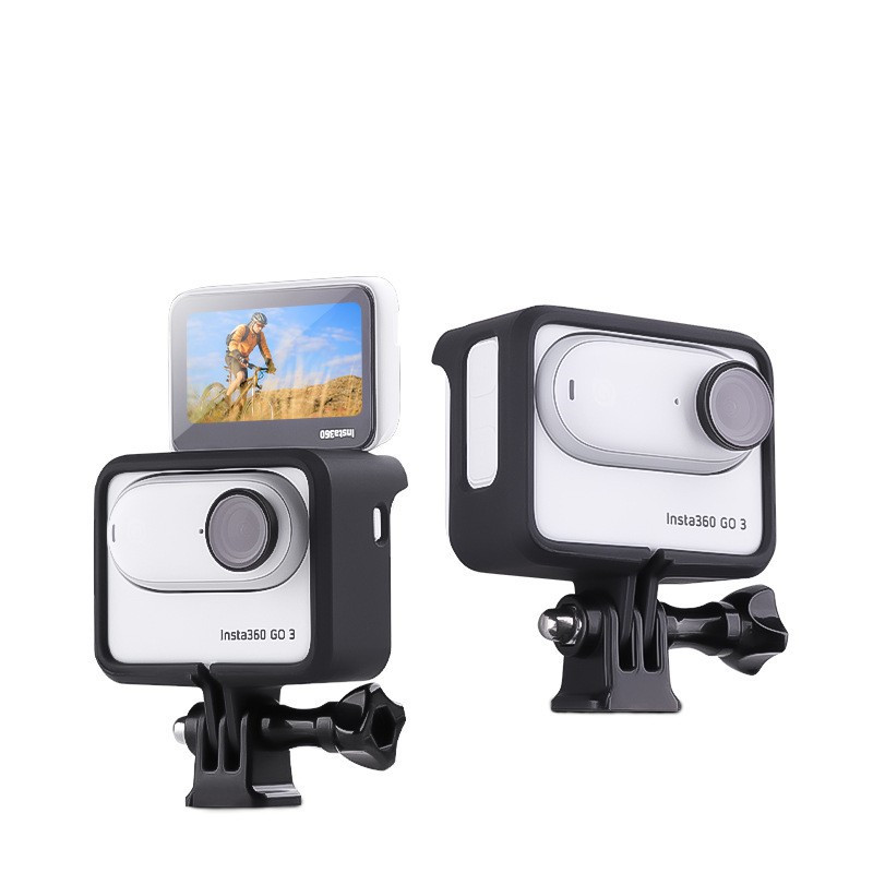 Cadru de montaj de protecție Adaptor de filet 1/4 Suport unghi reglabil Carcasă stabilizatoare pentru accesoriu pentru cameră Insta360 Go 3
