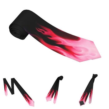 Γραβάτα Pink Flames Ανδρικά Γυναικεία Skinny Polyester 8 cm Στενό μοτίβο φωτιάς Γραβάτες λαιμού για Ανδρικά αξεσουάρ Γραφείο