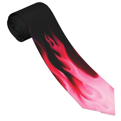 Pink Flames Kravata Muškarci Žene Skinny Poliester 8 cm Uske Kravate s vatrenim uzorkom za Muške dodatke Ured