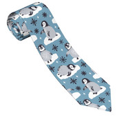 Mieli pingvinai gyvūnai vyriški moteriški kaklaraiščiai šilko poliesterio 8 cm platūs paukščių kaklaraiščiai kasdieniam dėvėjimui Vestuvių aksesuarai vakarėliui