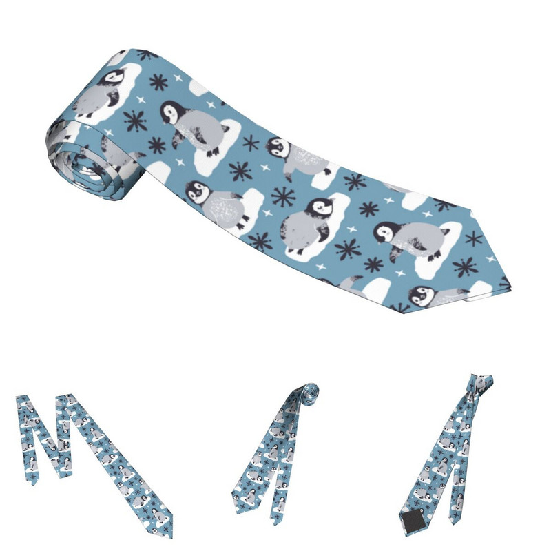 Mieli pingvinai gyvūnai vyriški moteriški kaklaraiščiai šilko poliesterio 8 cm platūs paukščių kaklaraiščiai kasdieniam dėvėjimui Vestuvių aksesuarai vakarėliui