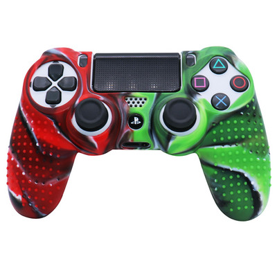 Κατάλληλο για χειριστήριο παιχνιδιών PS4 Θήκη σιλικόνης με αντίθεση χρώματος καμουφλάζ Προστατευτικό κάλυμμα Δίχρωμο μαλακό καουτσούκ