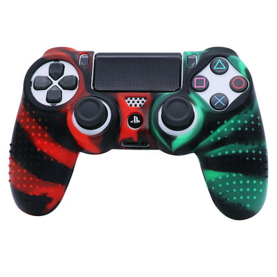 Κατάλληλο για χειριστήριο παιχνιδιών PS4 Θήκη σιλικόνης με αντίθεση χρώματος καμουφλάζ Προστατευτικό κάλυμμα Δίχρωμο μαλακό καουτσούκ
