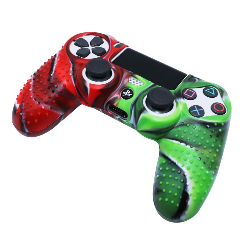 Κατάλληλο για χειριστήριο παιχνιδιών PS4 Θήκη σιλικόνης με αντίθεση χρώματος καμουφλάζ Προστατευτικό κάλυμμα Δίχρωμο μαλακό καουτσούκ