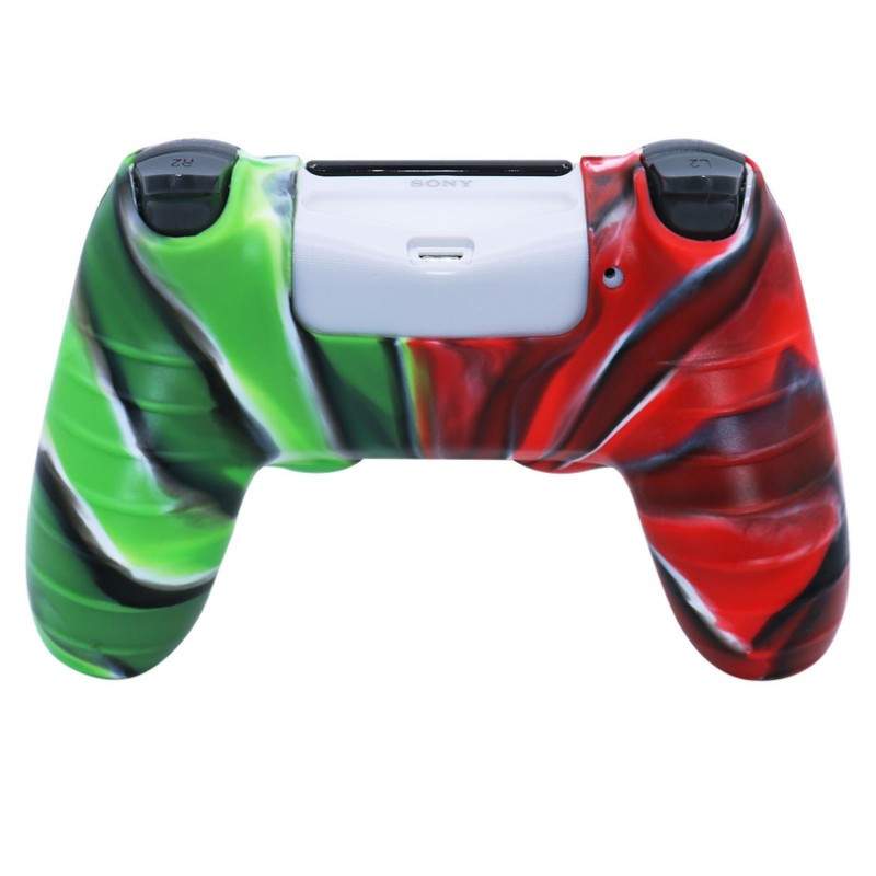 Κατάλληλο για χειριστήριο παιχνιδιών PS4 Θήκη σιλικόνης με αντίθεση χρώματος καμουφλάζ Προστατευτικό κάλυμμα Δίχρωμο μαλακό καουτσούκ