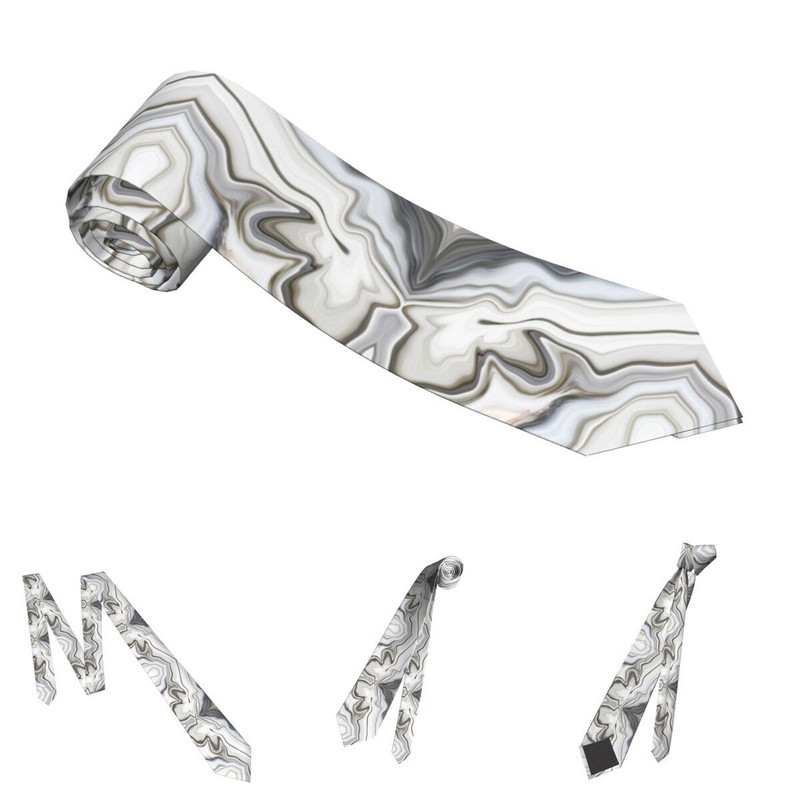 Valge ja hall marmorist meeste naiste kaelaside siidist polüester 8 cm laia graniidist seinakunsti kaelasidemed särgi tarvikud kontorisse