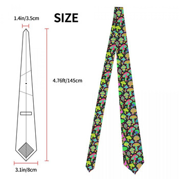 Φωτεινά ψυχεδελικά μανιτάρια σε μαύρα ανδρικά γυναικεία γραβάτα μόδας πολυεστέρας 8 εκ. Κλασική γραβάτα πουκάμισο αξεσουάρ γάμου
