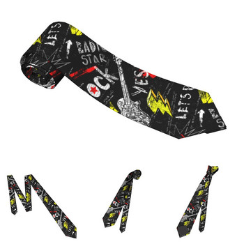 Γραβάτες με μοτίβο κιθάρας σε στυλ Punk Rock Γραβάτες Unisex Polyester 8 εκ. Γραβάτα στον λαιμό για άνδρες Casual στενό πουκάμισο Αξεσουάρ γάμου
