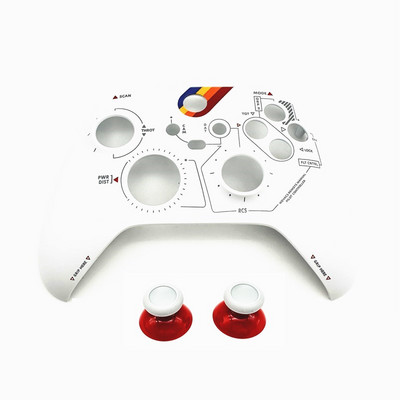 Starfieldi piiratud versiooniga kontrolleri ümbris kuldsete funktsiooninuppudega Xbox Series S jaoks Xbox Series X jaoks mõeldud eesmine kaitsekate