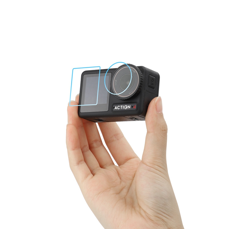 pentru DJI Osmo Action 4 Film pentru lentile camerei Ecran Film de protecție din sticlă securizată Film de protecție înalt transparent Preveniți zgârieturile Kit anti-praf