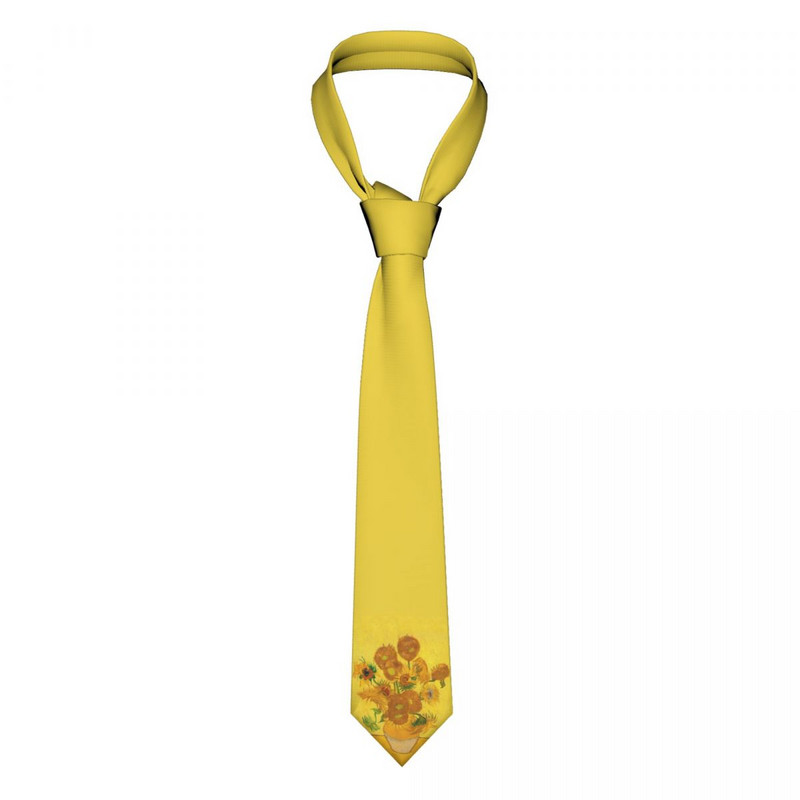 Vincent Van Gogh Sunflowers Unisex kaklaraištis laisvalaikio poliesterio 8 cm siauras kaklaraištis vyrams marškinėlių priedai Cosplay rekvizitai