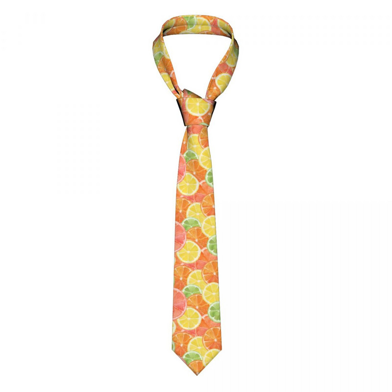 Akvarelė Orange Lemon Grepefruit Unisex kaklaraištis šilko poliesterio 8 cm siauras kaklaraištis vyriškiems marškiniams Priedai Dovana