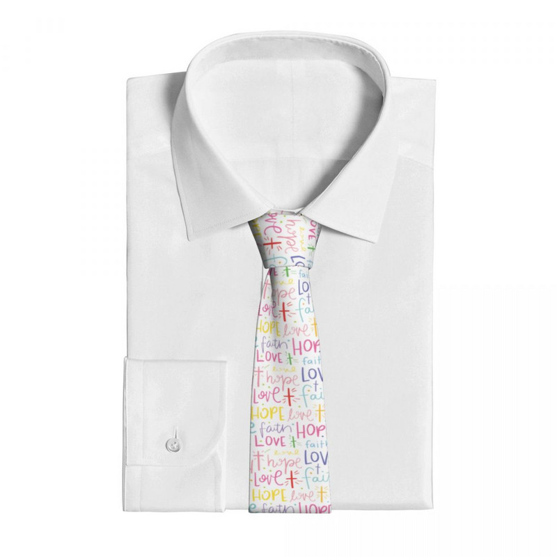 Sveto pismo Kršćanska vjera Nada Ljubav Kravata Muškarci Žene Poliester 8 cm Kravate za muškarce Tanka klasična odijela Dodaci