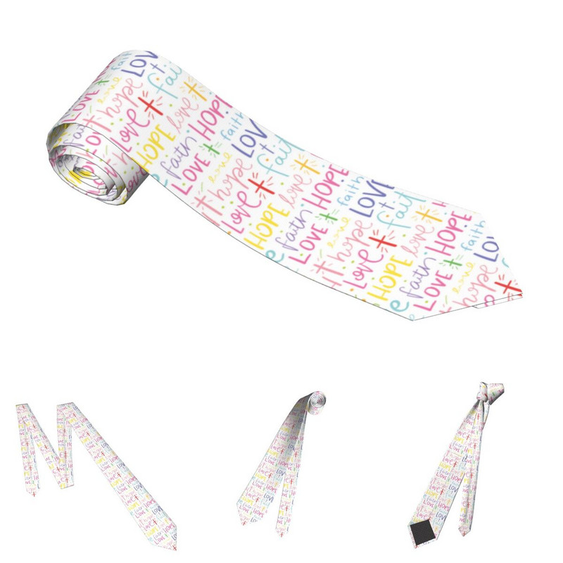 Sveto pismo Kršćanska vjera Nada Ljubav Kravata Muškarci Žene Poliester 8 cm Kravate za muškarce Tanka klasična odijela Dodaci
