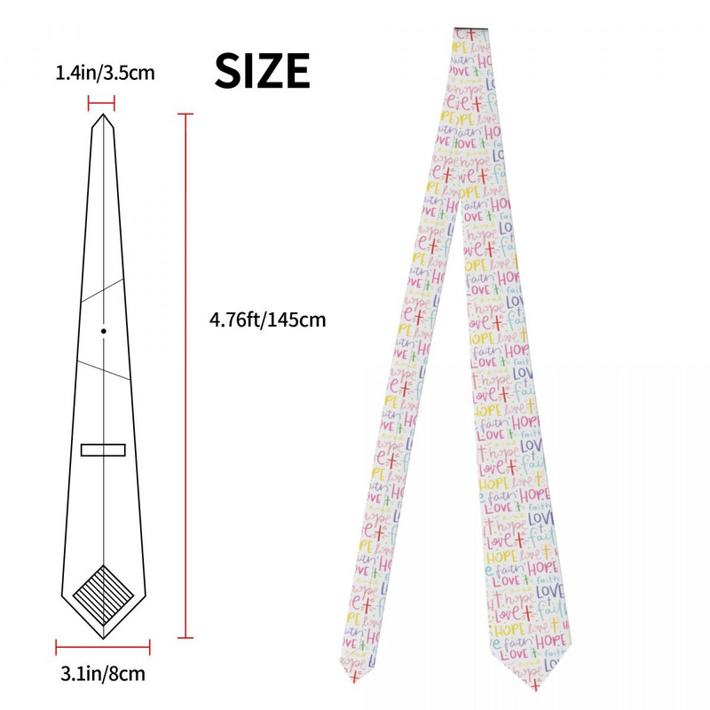 Sveto pismo Kršćanska vjera Nada Ljubav Kravata Muškarci Žene Poliester 8 cm Kravate za muškarce Tanka klasična odijela Dodaci