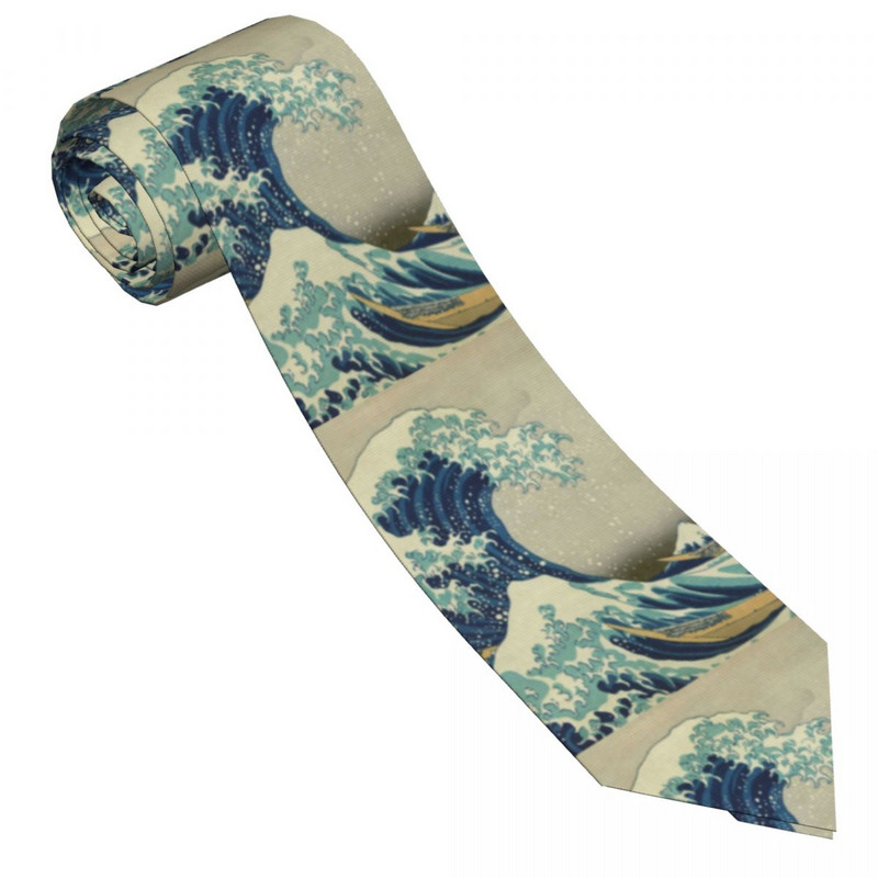 Hegyek kötik le a nagy hullámot Kanagawa Iroda 8 cm-es nyakkendők Férfi Kiegészítők Vintage blúz
