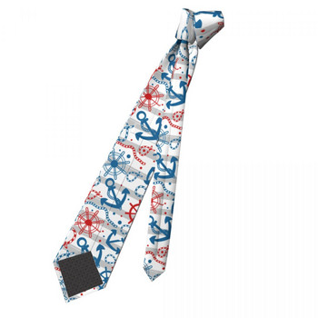Με κόκκινες και μπλε διανυσματικές ρίγες άγκυρα Unisex γραβάτα casual πολυεστέρα 8 εκ. Γραβάτες λαιμού για ανδρικά αξεσουάρ Cravat Wedding Party