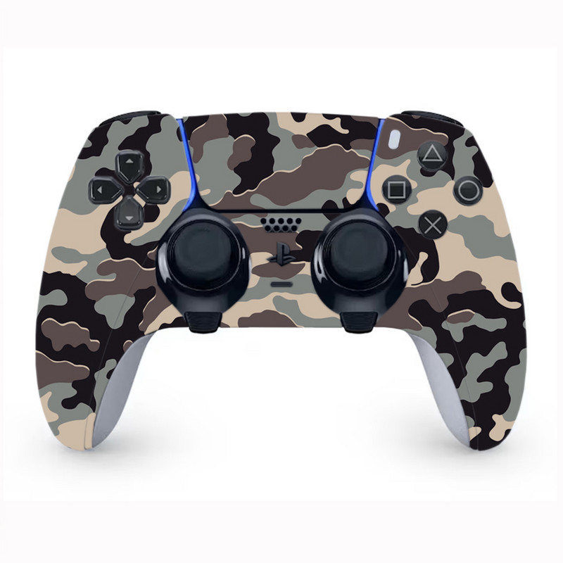 Kreatív terepszínű vinil bőrmatrica PS5 élvezérlőhöz, fogantyúbőr matrica PS5 élvezérlőhöz, nyél bőréhez