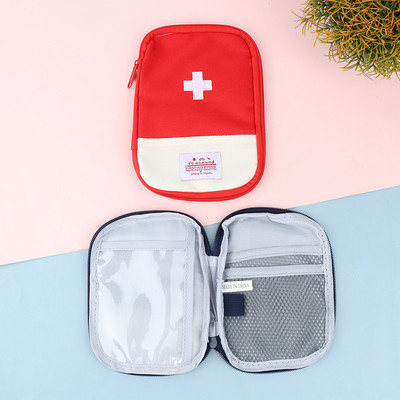 Сладка мини преносима чанта за лекарства Комплект за първа помощ Медицински комплекти за спешна помощ Органайзер Външна чанта за съхранение на хапчета за домакински лекарства